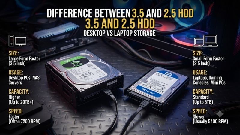 Difference Between 3.5 and 2.5 HDD