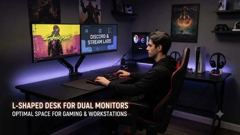 Best L-Shaped Desk for Dual Monitors